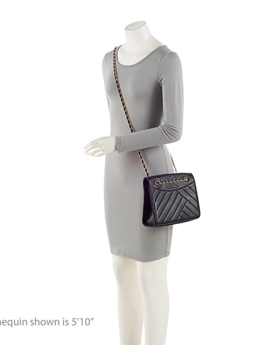 Tory Burch Fleming Small Convertible Shoulder Bag –Black Chevron Quilted Leather - Picture 14 of 14